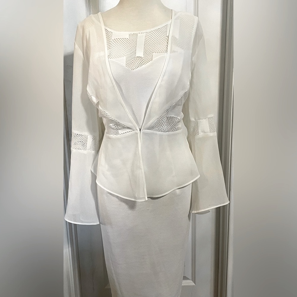 Ashley Stewart White Midi Dress
